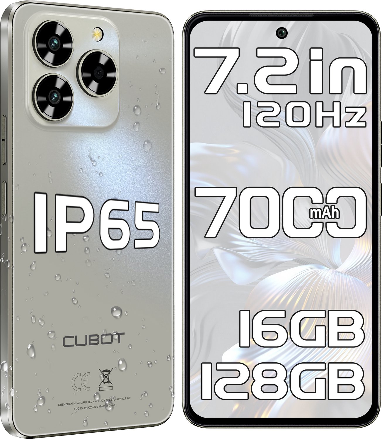 CUBOT Note60 4G Smartphone 16GB RAM-128GB ROM-7,2"120Hz HD+ 48MP-7000mAh,Android15