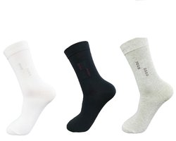 3 Paar - Katoenen sokken - Blarenbescherming - Alledaagse casual sokken - Wandelsokken - Sportsokken - Geschikt voor Casual, Bedrijf, Sport en Vrije Tijd - Vochtafvoer - Naadloos - Zwart, wit, grijs - Katoen - EU 41–45