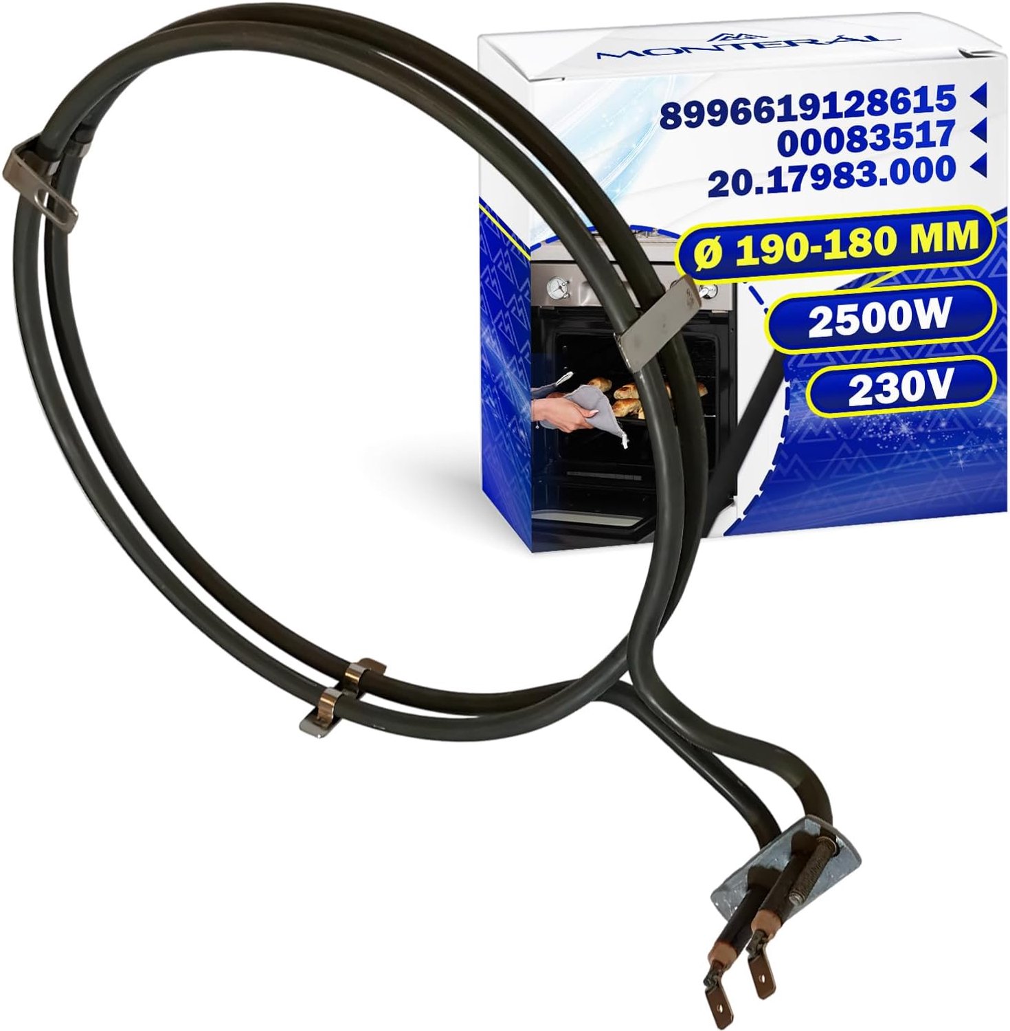 Ringweerstand 2500 W - voor oven - originele code 00083517 00080738 00081760 00083044 00083277 - Vemera