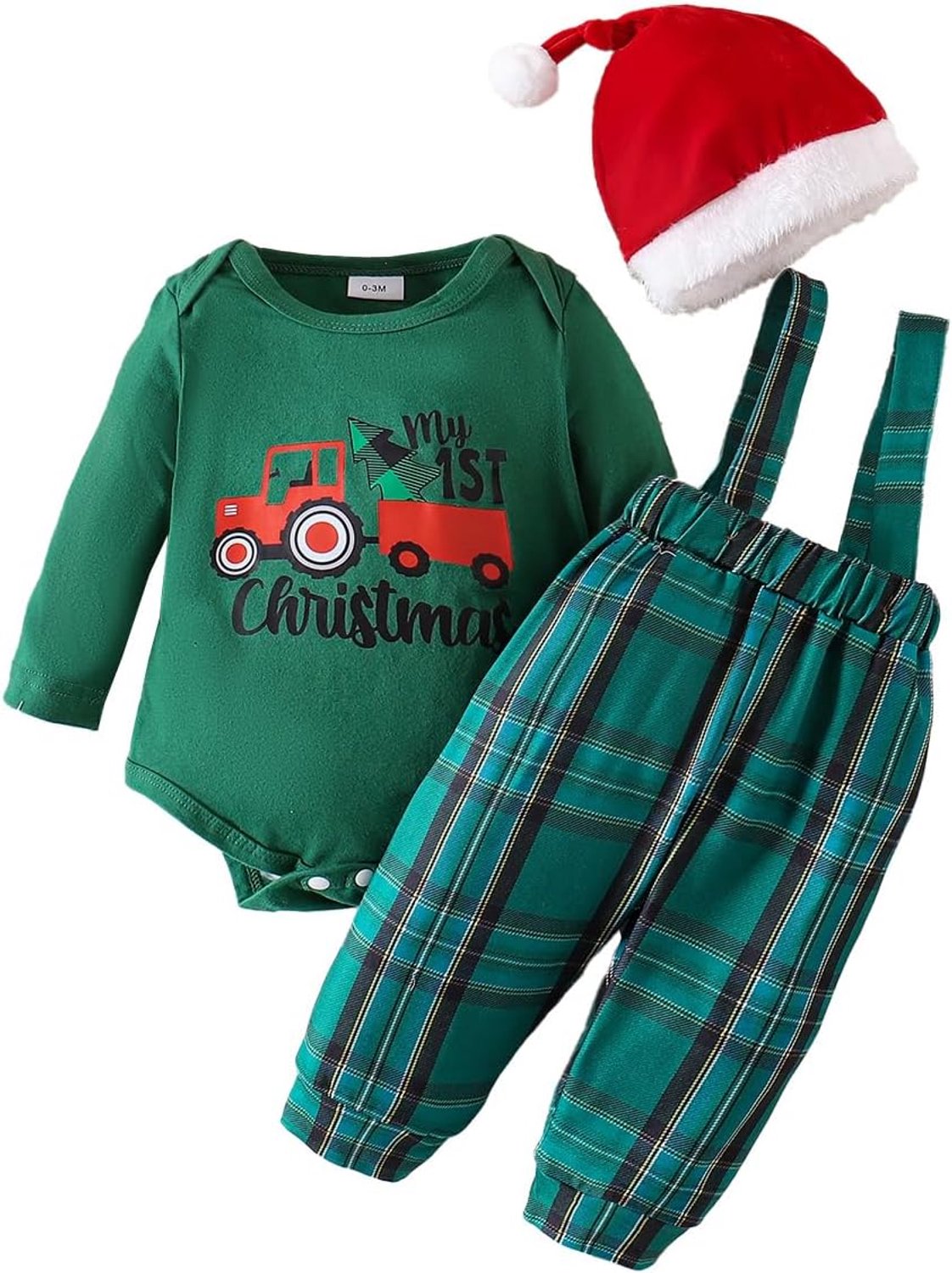 Langarmovershirts met bretels en muts voor babyjongens