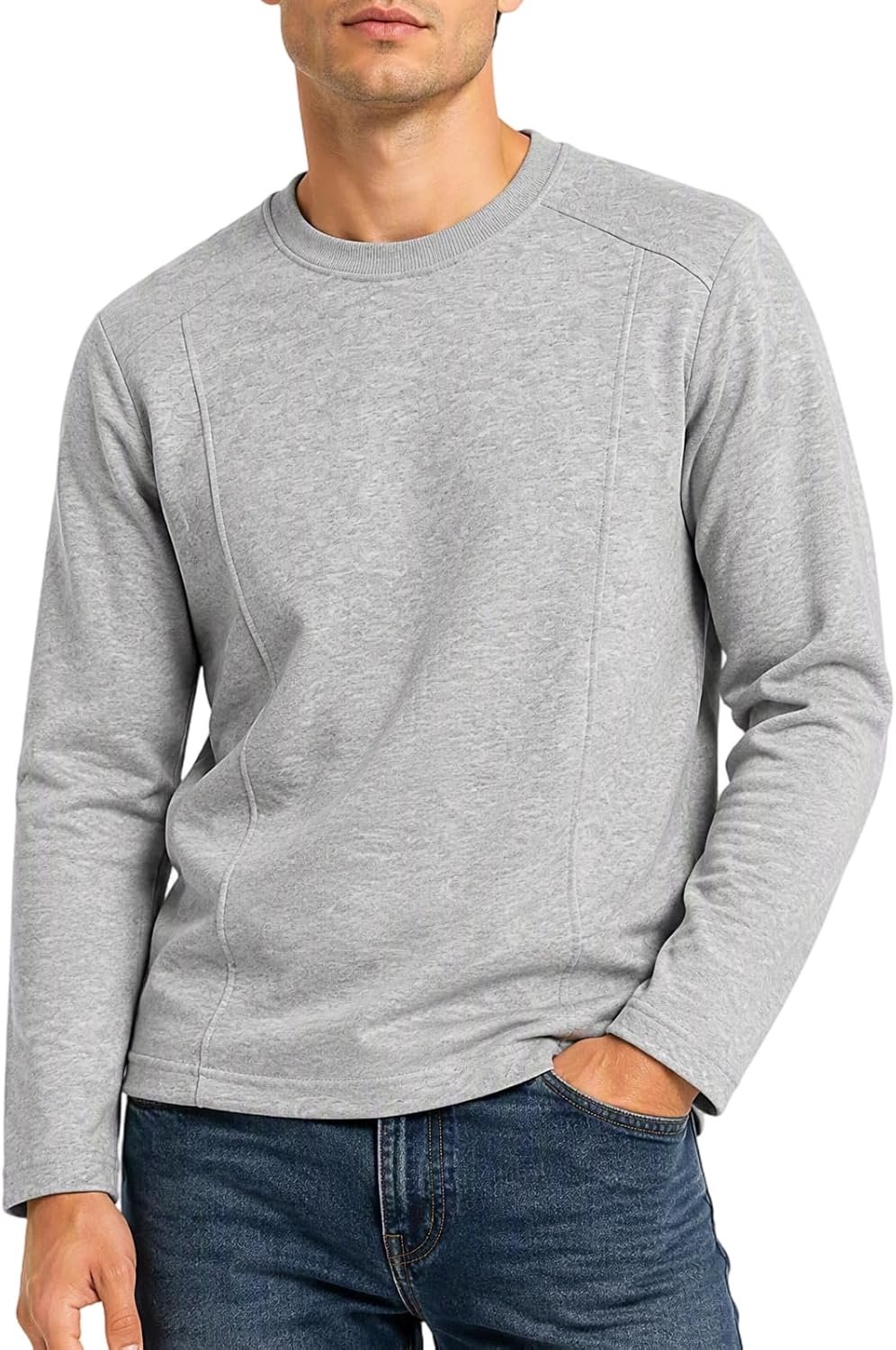 Sweatshirt met ronde hals, zonder capuchon
