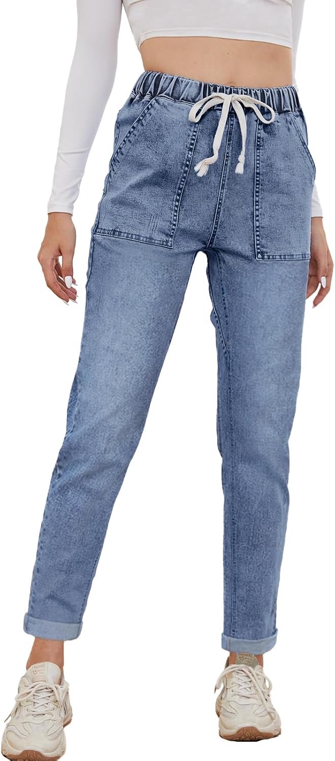 Jeans met hoge taille en wijde pijpen