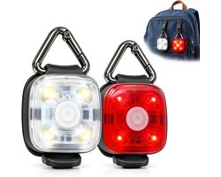 LED-knipperlichtset voor schooltassen, 2 stuks, met USB-C reflectoren