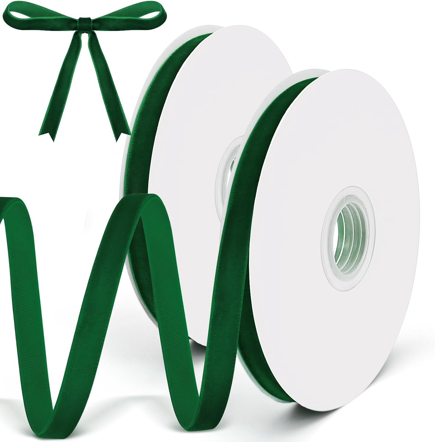 18 meter fluwelen lint, 10 mm cadeau lint, 1 cm breed satijn lint, groen