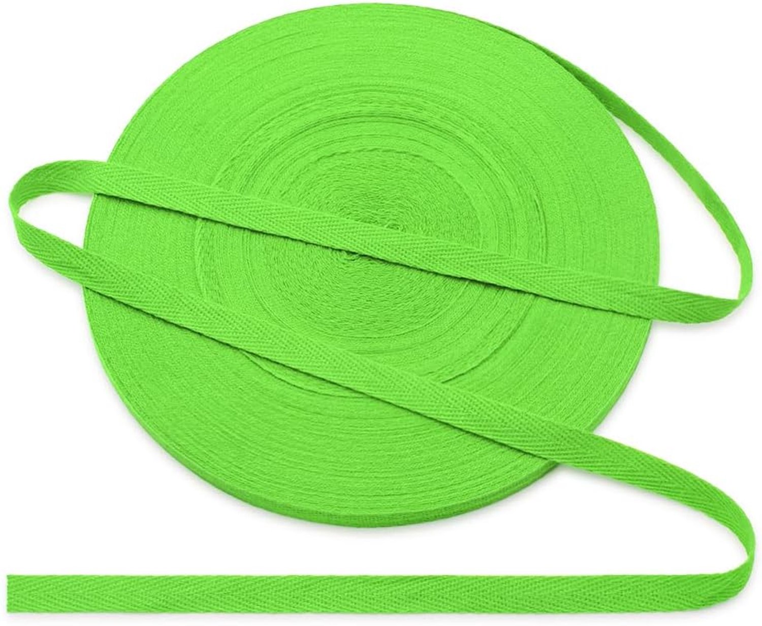 Katoenen band 10 mm, visgraatpatroon, katoenen band 10 mm, katoenen lint 1 cm, lichtgroen, 45 yards