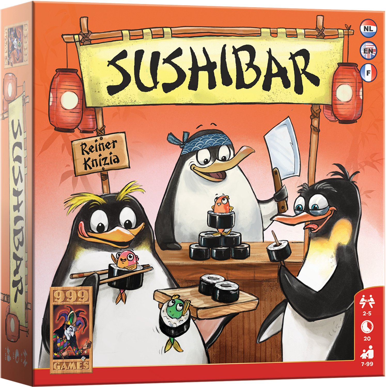 Bol.com 999 Games - Sushibar - Dobbelspel - Nieuwe versie van Geharrewar in de Sushibar - Familiespel - Spelregels in NL, EN en FR aanbieding