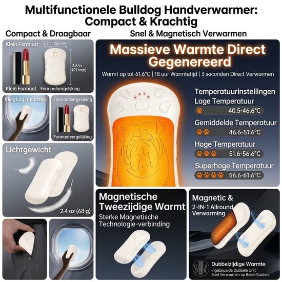 2 Stuks Oplaadbare Handwarmer USB – Elektrische Handverwarmers voor Herfst en Winter – Draagbare Handwarmers voor Binnen en Buiten – Compacte Handverwarmer in Wit – Herbruikbare Handwarmers voor Koude Dagen – Cadeau voor Dames en Heren — cadeau in Sport & Outdoor - foto 5