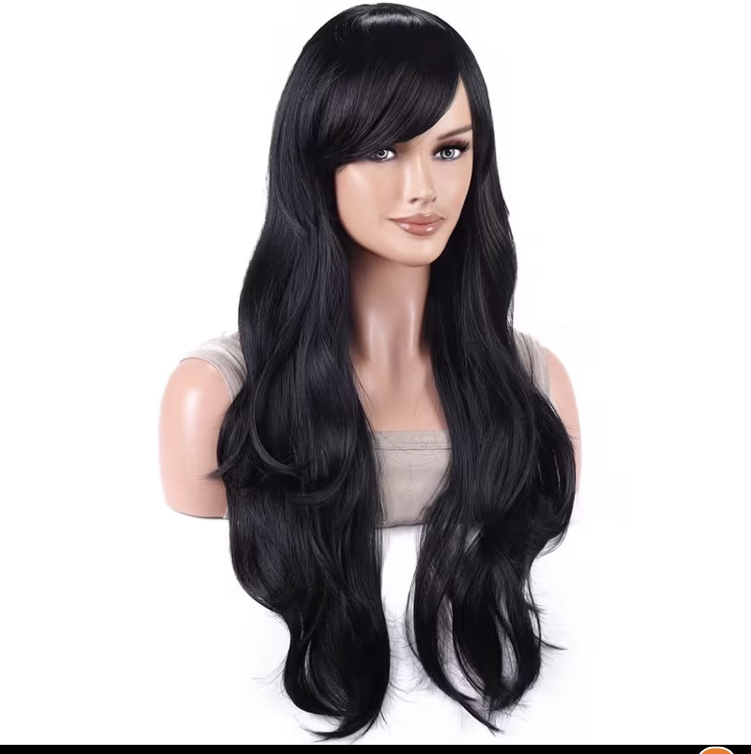 Zwarte pruik- Black Wig-Carnaval- Halloween-Long Wig- Lang Haar Pruik-Zwart haar