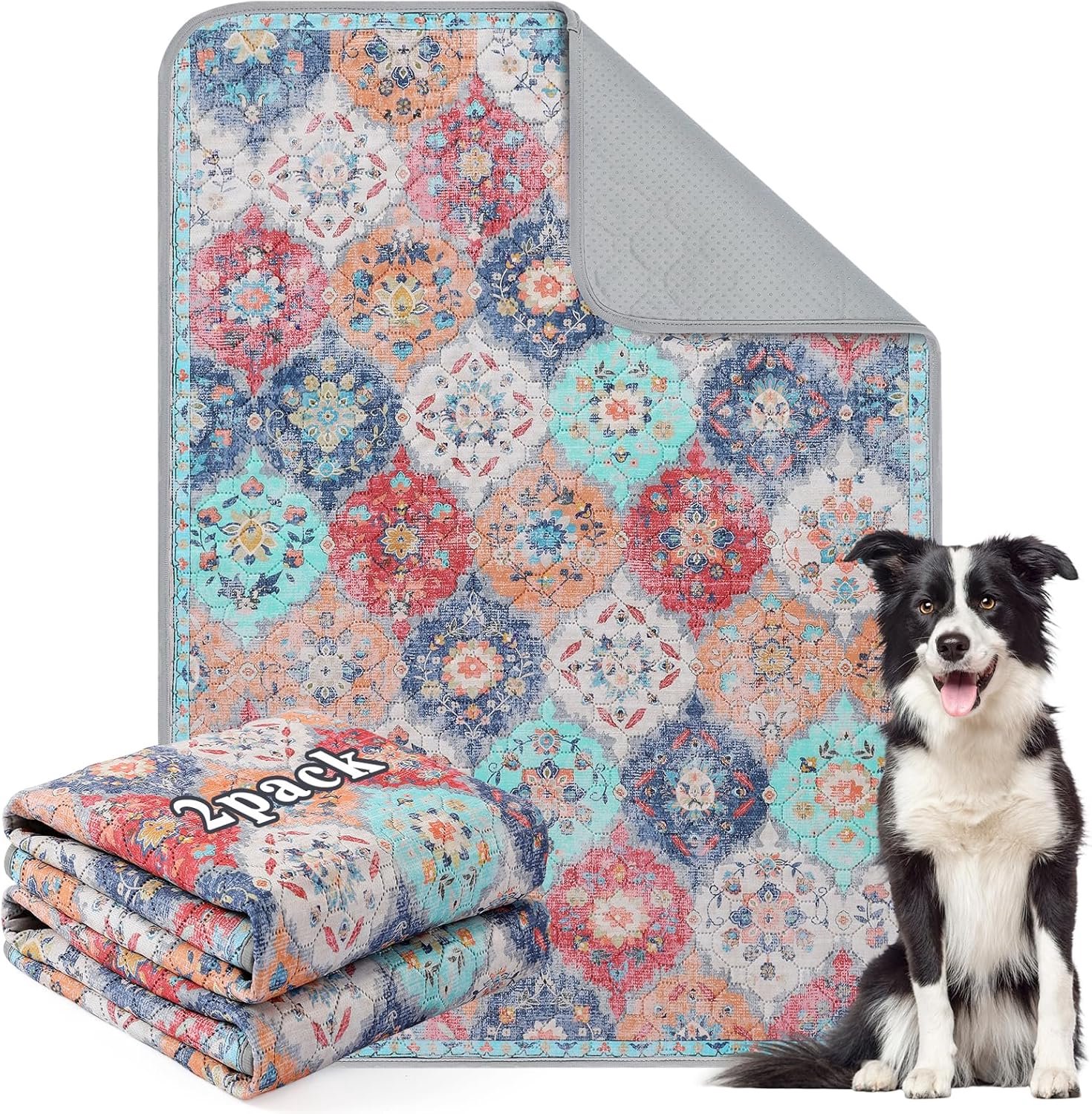 Herbruikbare puppy training pads 45x60cm - donkerblauw - meerlaagse absorptie - houdt vloer droog - ServiceTopper