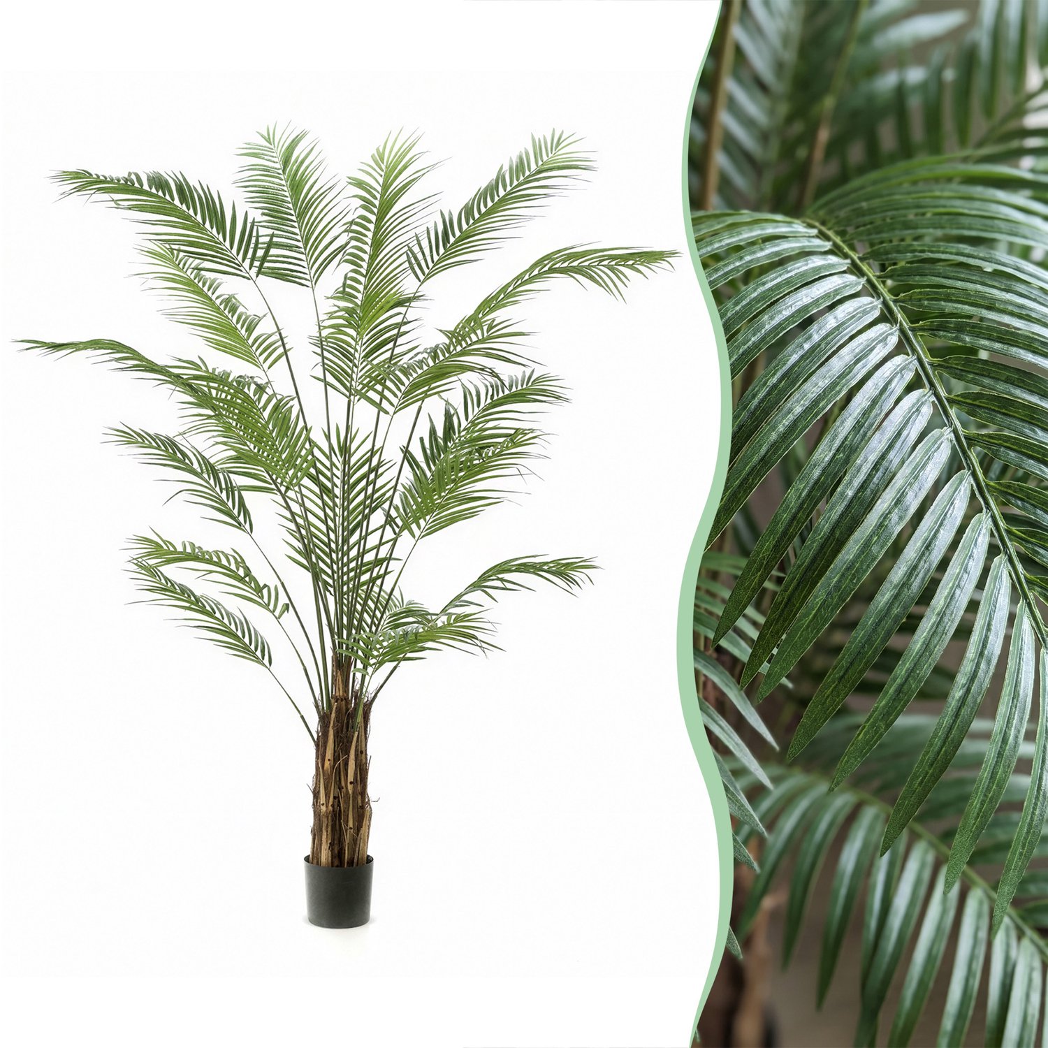Green Boutiq Kunstplanten - Areca Lutescens - Goudpalm - 240cm Bruin