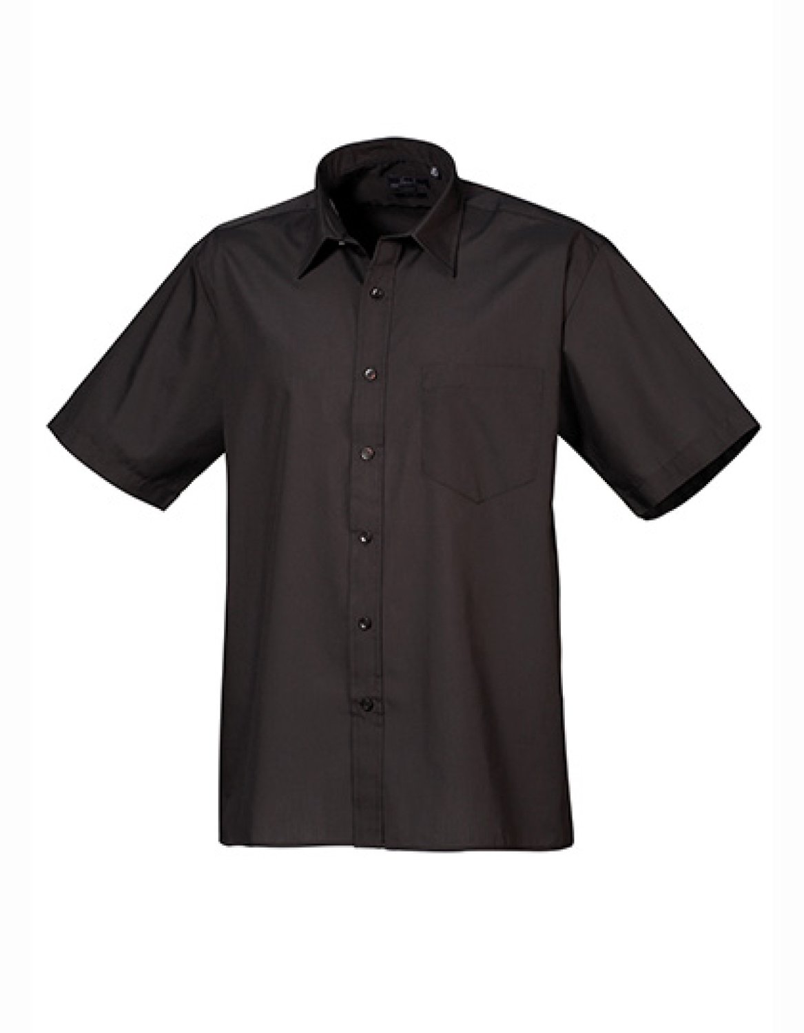 Premier Workwear - Men´s Poplin Short Sleeve Shirt - Black (ca. Pantone Black C) - 50 (20)