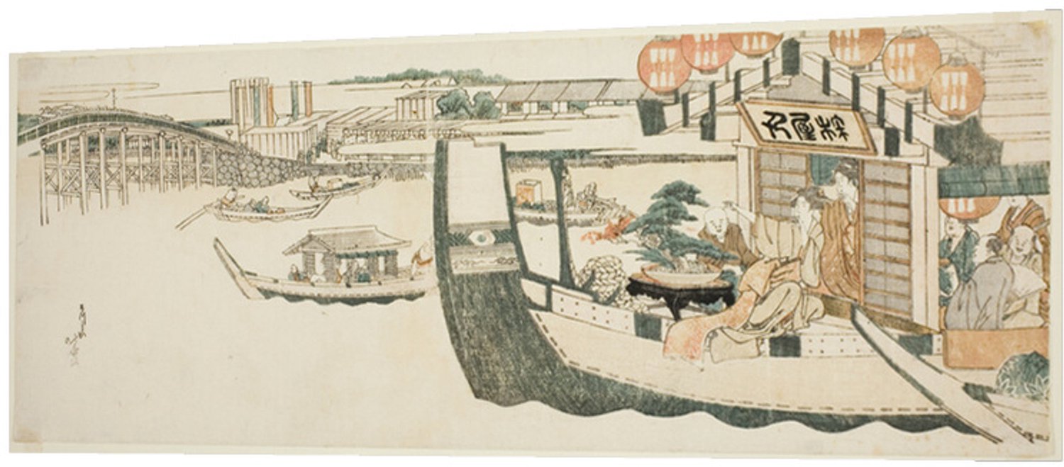 Printen.eu Poster - Boating parties on the Sumida River - 46.9 x 17.6 cm Multicolor