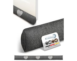 Beautissu Tuuli HR Tochtstopper Deur - 8 x 100 cm Tochthond Antracite Tochtkussen voor Deur en Ramen - Tochtrol