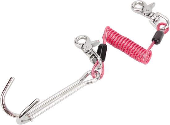 316 RVS Duikhaak met Spiraal Reel Koord, Dubbele Koraalhaak voor Duikuitrusting, 1M Touw Lengte en Waterdichte Accessoires — afbeelding 5