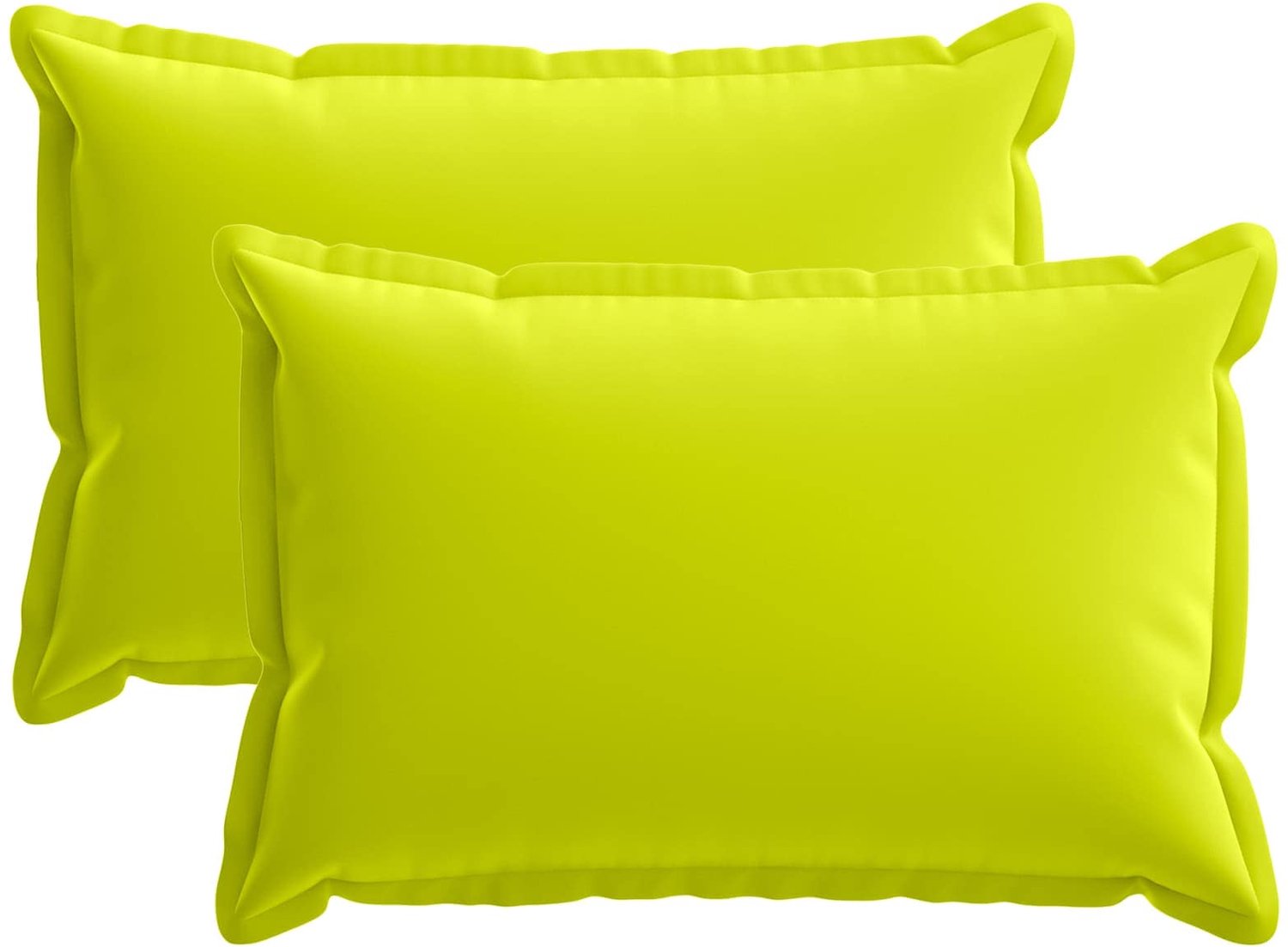 vidaXL Dekenkussen - 2 - st - HOUTEN - Heldere - Groen. - 50 - x - 70 - cm - Polyester Helder groen