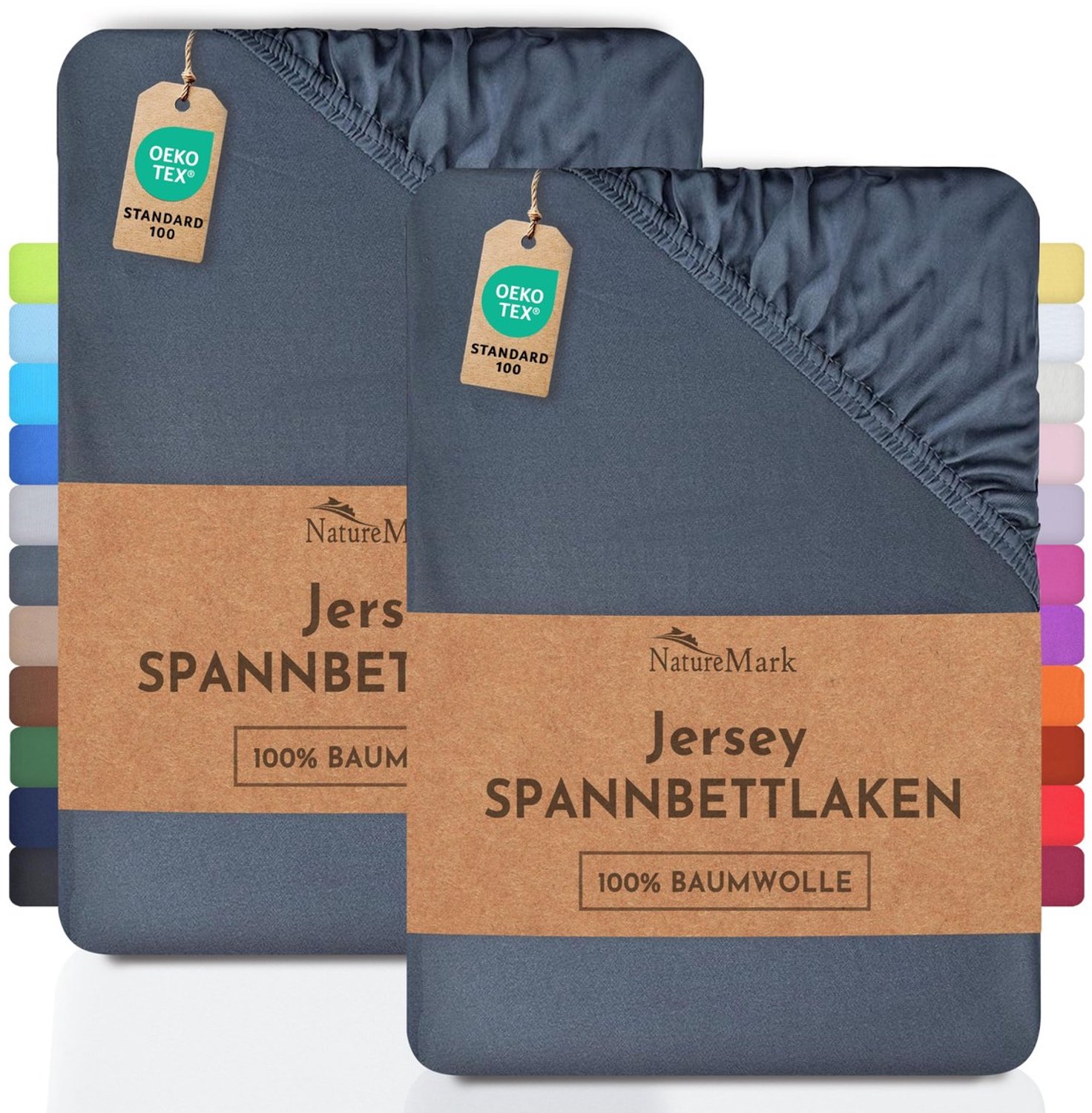 Duraxl Hoeslaken - Jersey - 200 x 220 cm - Antraciet