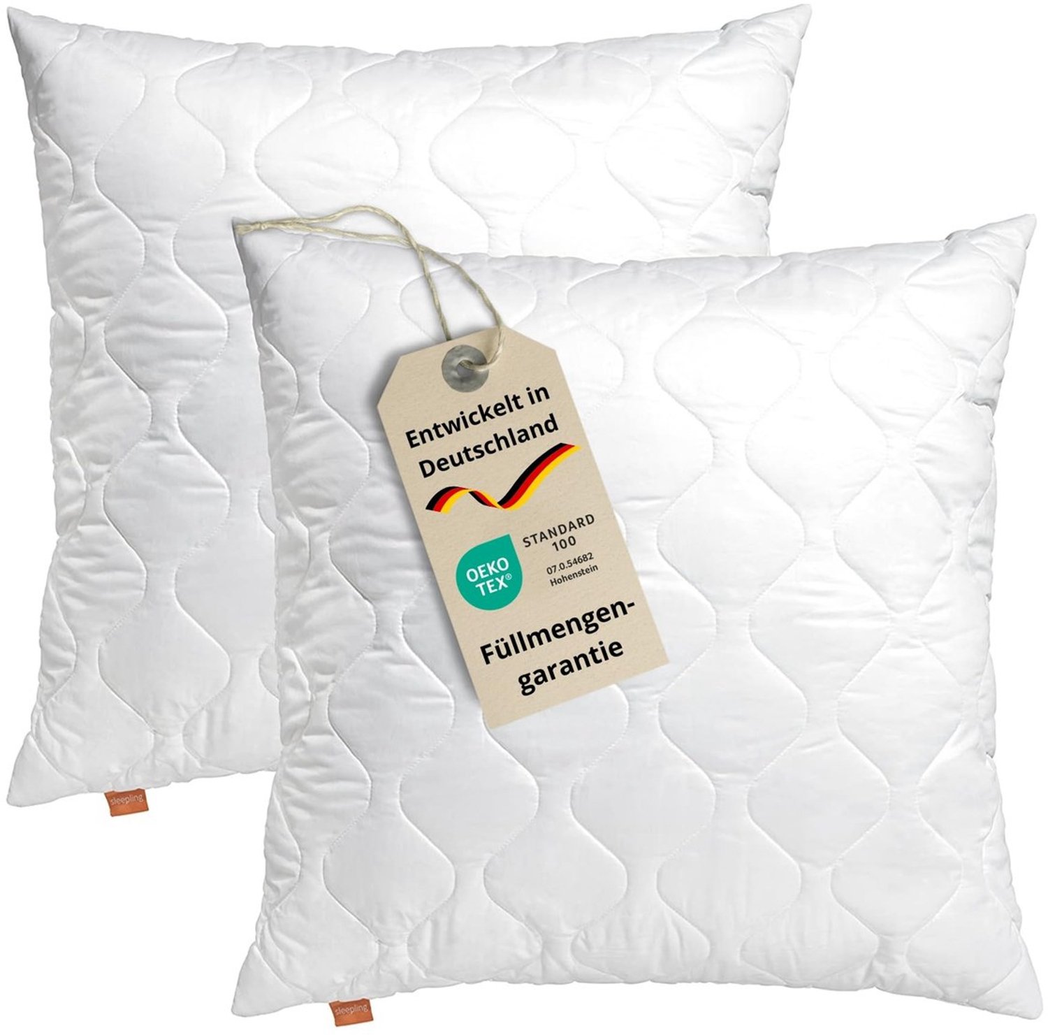 Duraxl Kussen - 80 x 80 cm - Set van 2 - Wit katoen-satijn