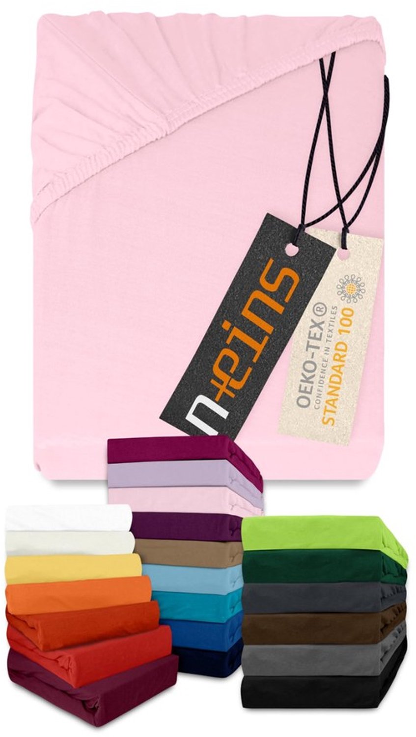 Duraxl Hoeslaken - Jersey katoen - Roze - 120 x 200 cm