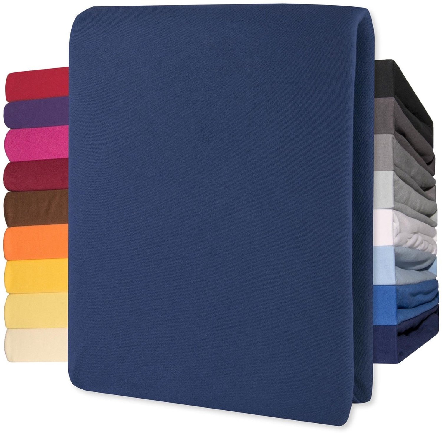 Duraxl Hoeslaken - 180 x 200 cm - 100% katoen - Jersey - Donkerblauw