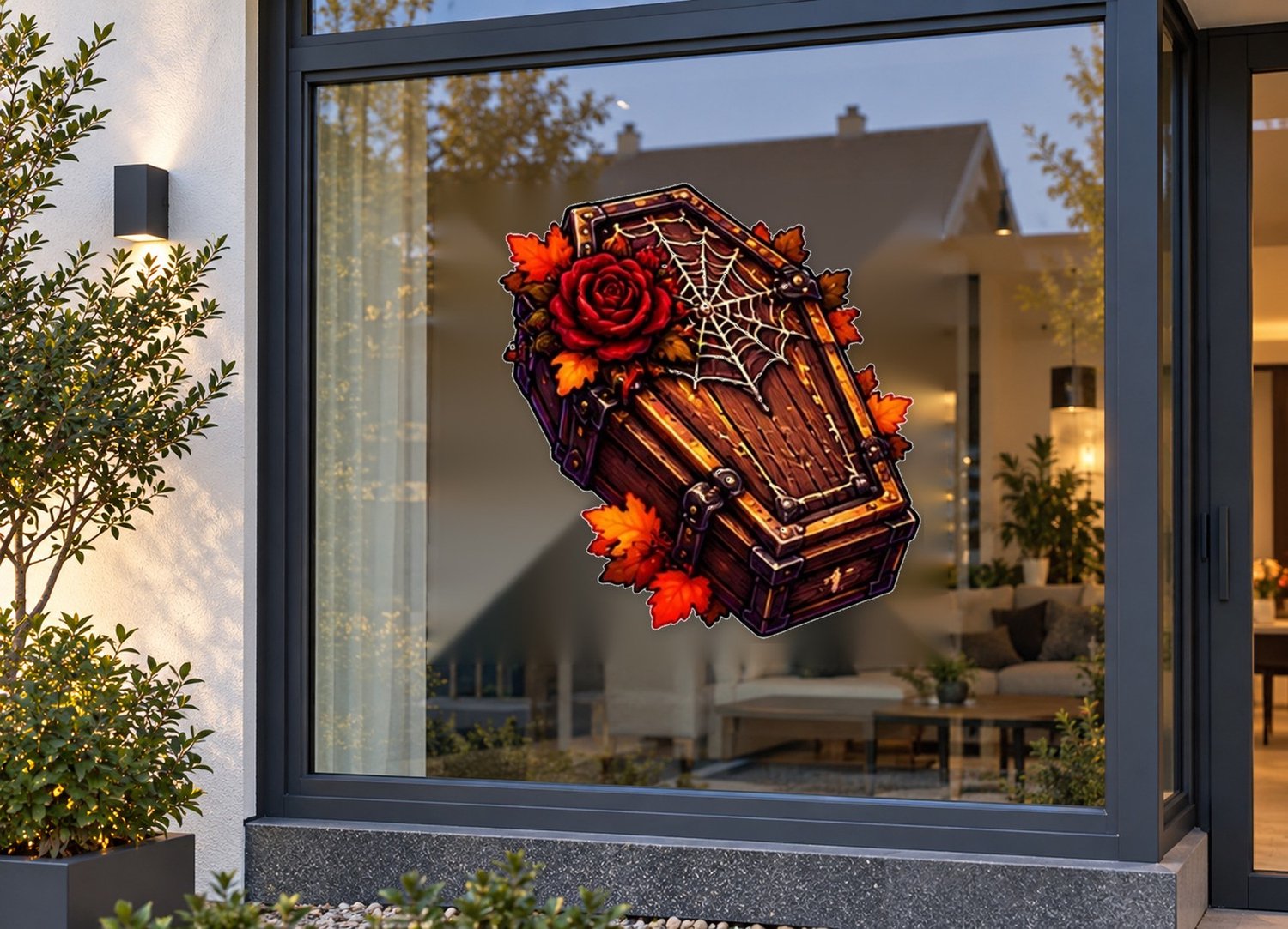 De Stickerman Halloween Raamsticker 75cm Breed Herbruikbaar Weerbestendig (CV22) Multi