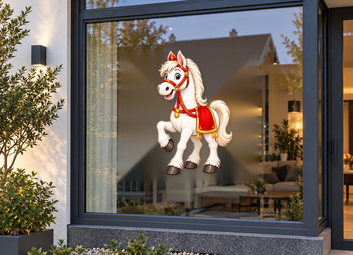 De Stickerman Sinterklaas Raamsticker 100cm Breed Herbruikbaar Weerbestendig (V10) Multi