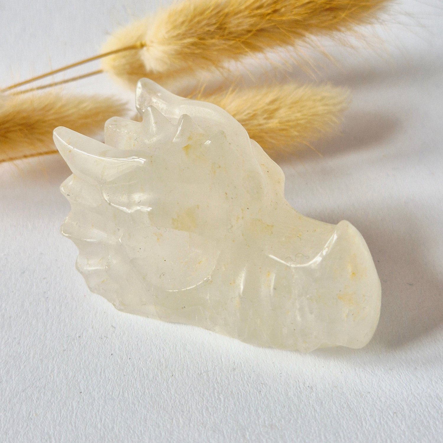 Moonlight Gemstones Bergkristal Dragon Skull – 6 cm (Halloween collectie) Meerkleurig