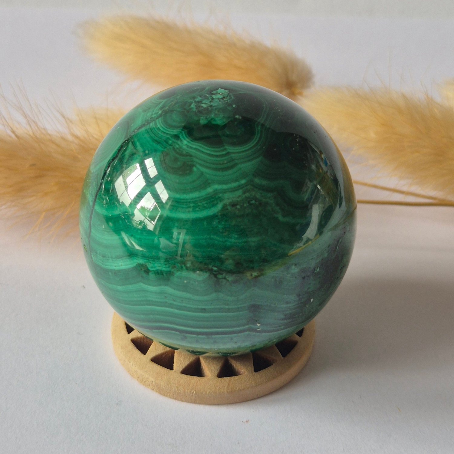 Moonlight Gemstones Malachiet Edelsteen Bol – 49 mm | 166 gram Meerkleurig