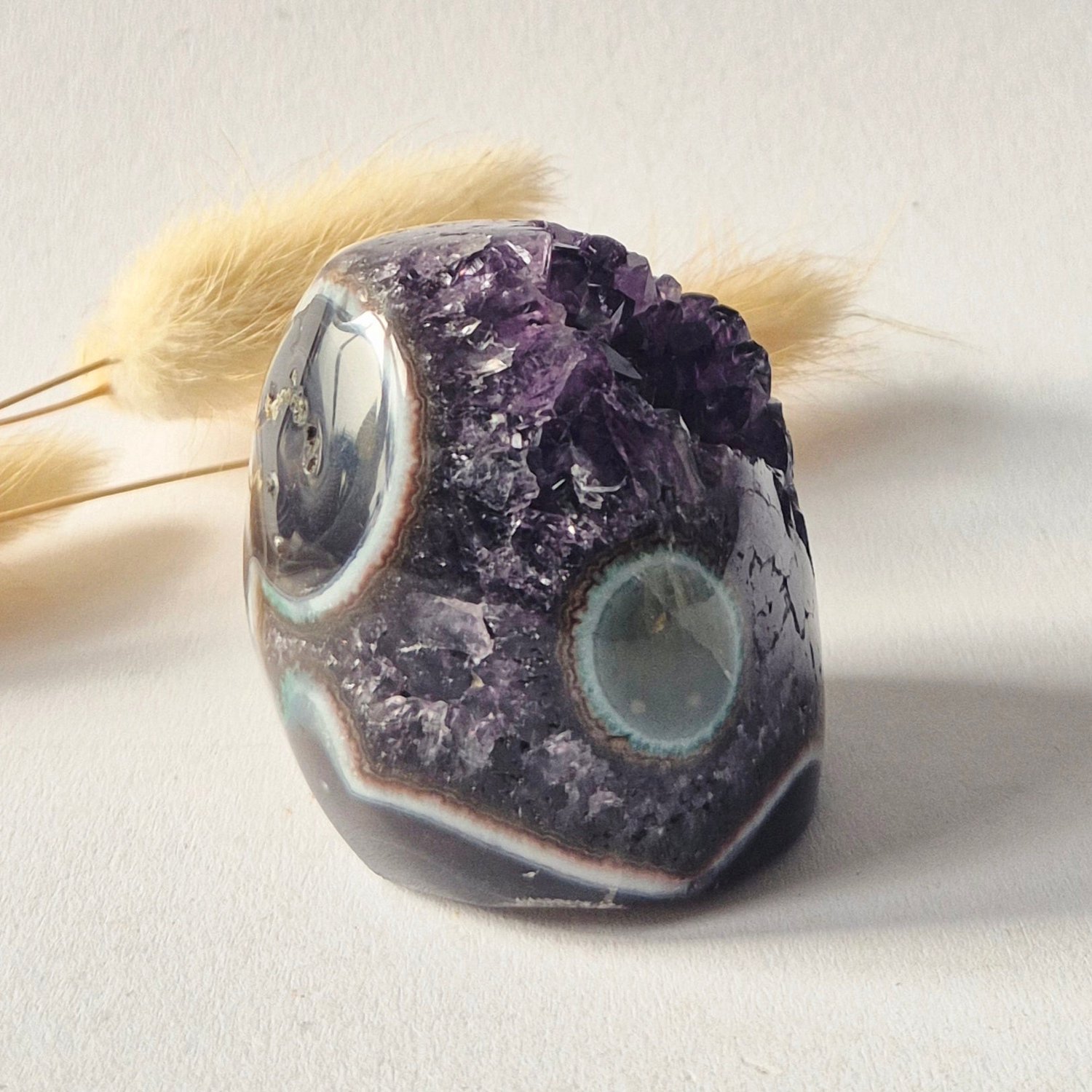 Moonlight Gemstones Amethyst Eyes Freeform – Agate Eye – 163g Meerkleurig