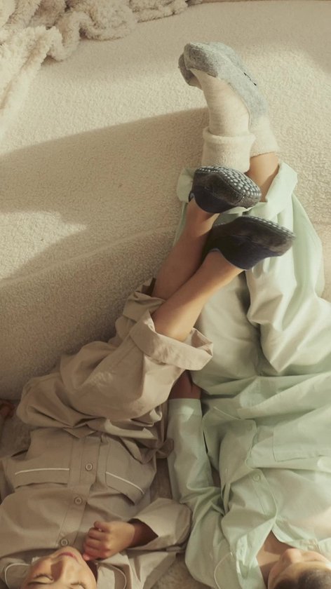 FALKE Cosyshoe Noppen op de zool wol huissokken kinderen blauw - maat 29-30