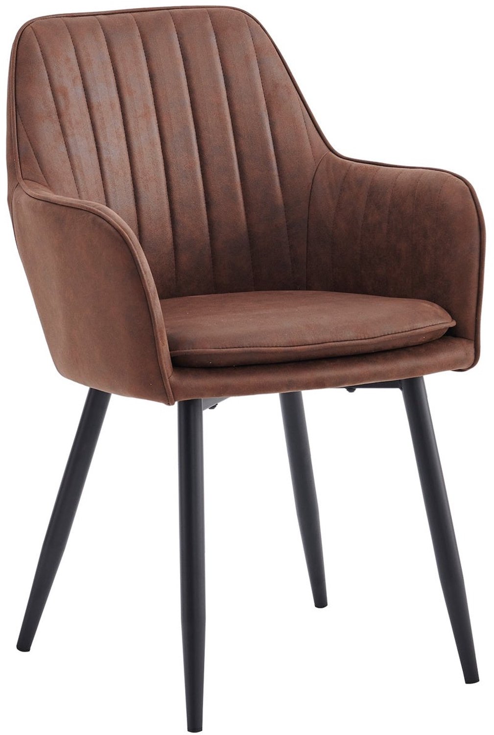 Colenis Lavinia Eetkamerstoel - Set Van 6 - Bruin - Microfiber - Industrieel