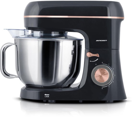 Keukenmixer - 1400 W - 6 liter RVS kom - 6 snelheden — afbeelding 2
