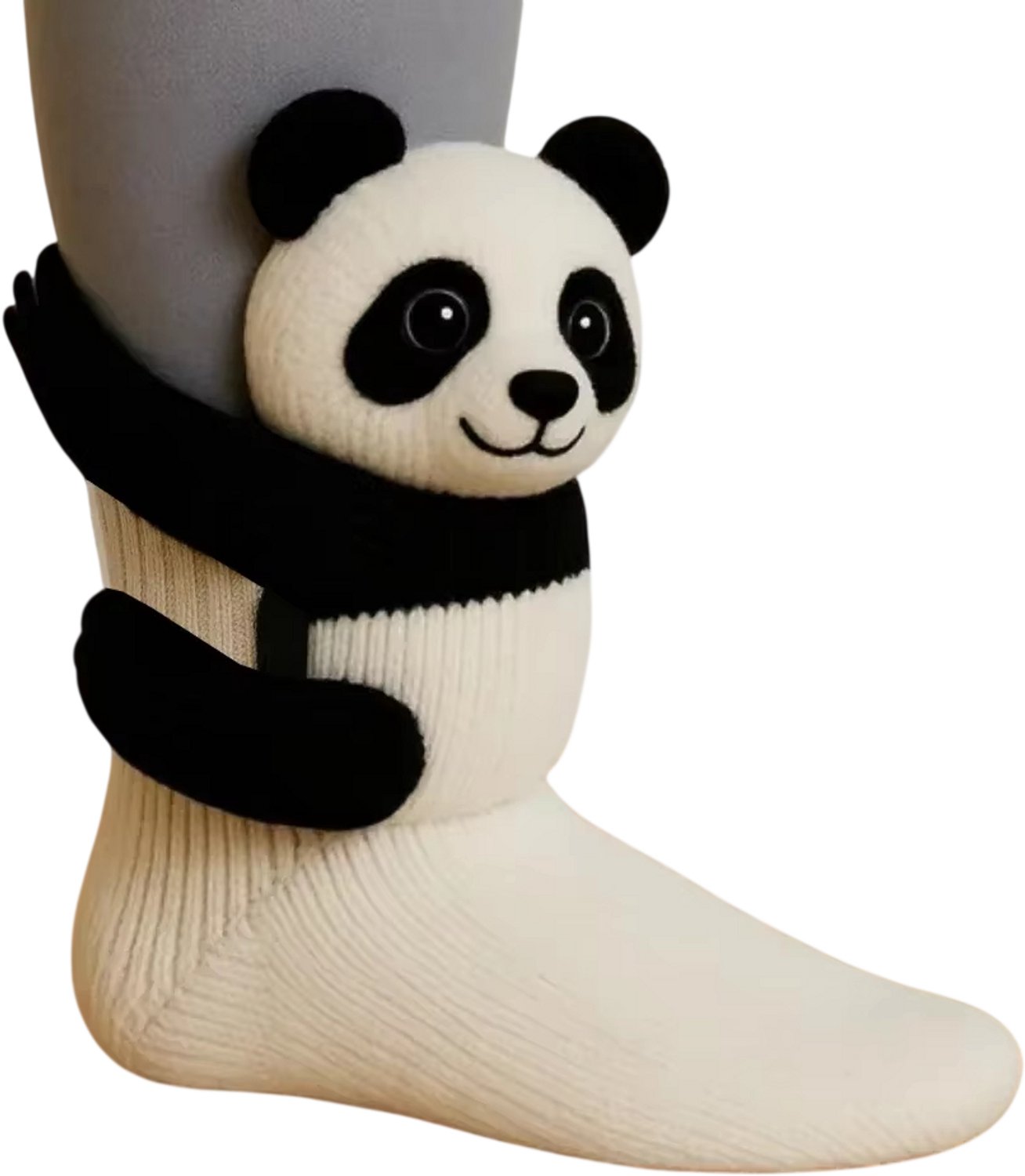 Warme Wintersokken voor Kinderen en Tieners – Schattige 3D Dieren Sokken Dikke Gebreide Antislip Huissokken Panda