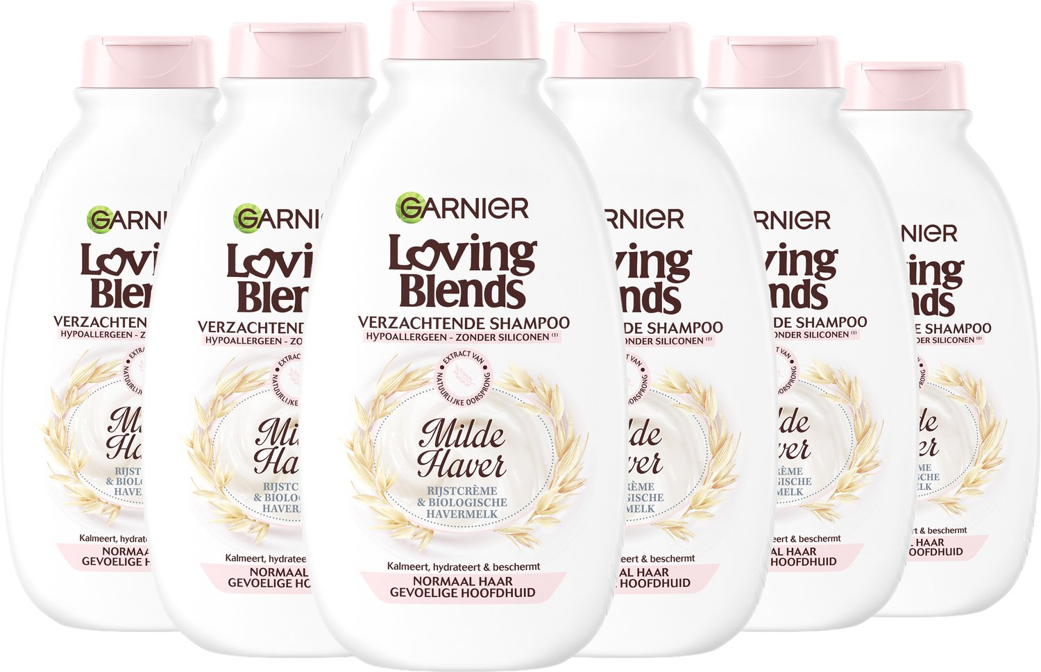 Bol.com Garnier Loving Blends Milde Haver Verzachtende Shampoo Voordeelverpakking - Normaal Haar, Gevoelige Hoofdhuid - 6 x 300ml aanbieding
