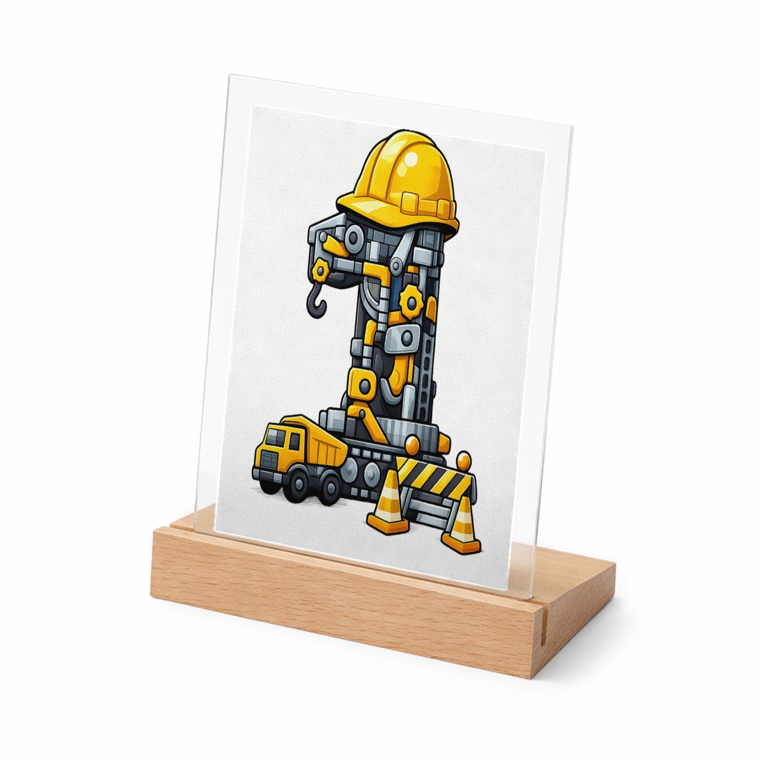 Mr Cadeautjes Glasframe met vaste tekst - design Een grote cijfervorm opgebouwd uit tuin- en groeielementen| cadeau Wit