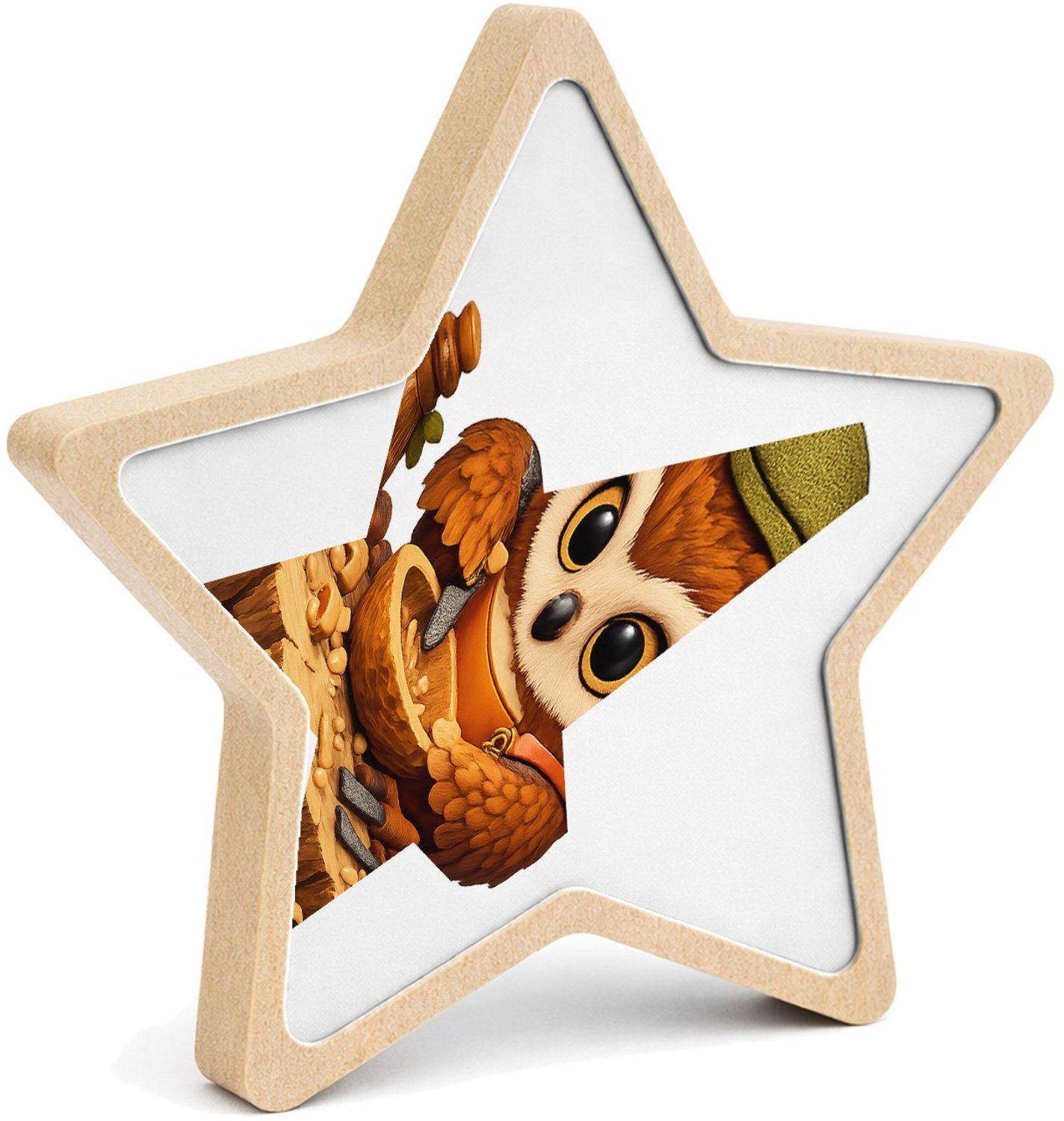 Mr Cadeautjes MDF fotolijst ster 14 x 13,5 - design Een schattige werkende figuur als vakman met een duidelijk g | cadeau Wit