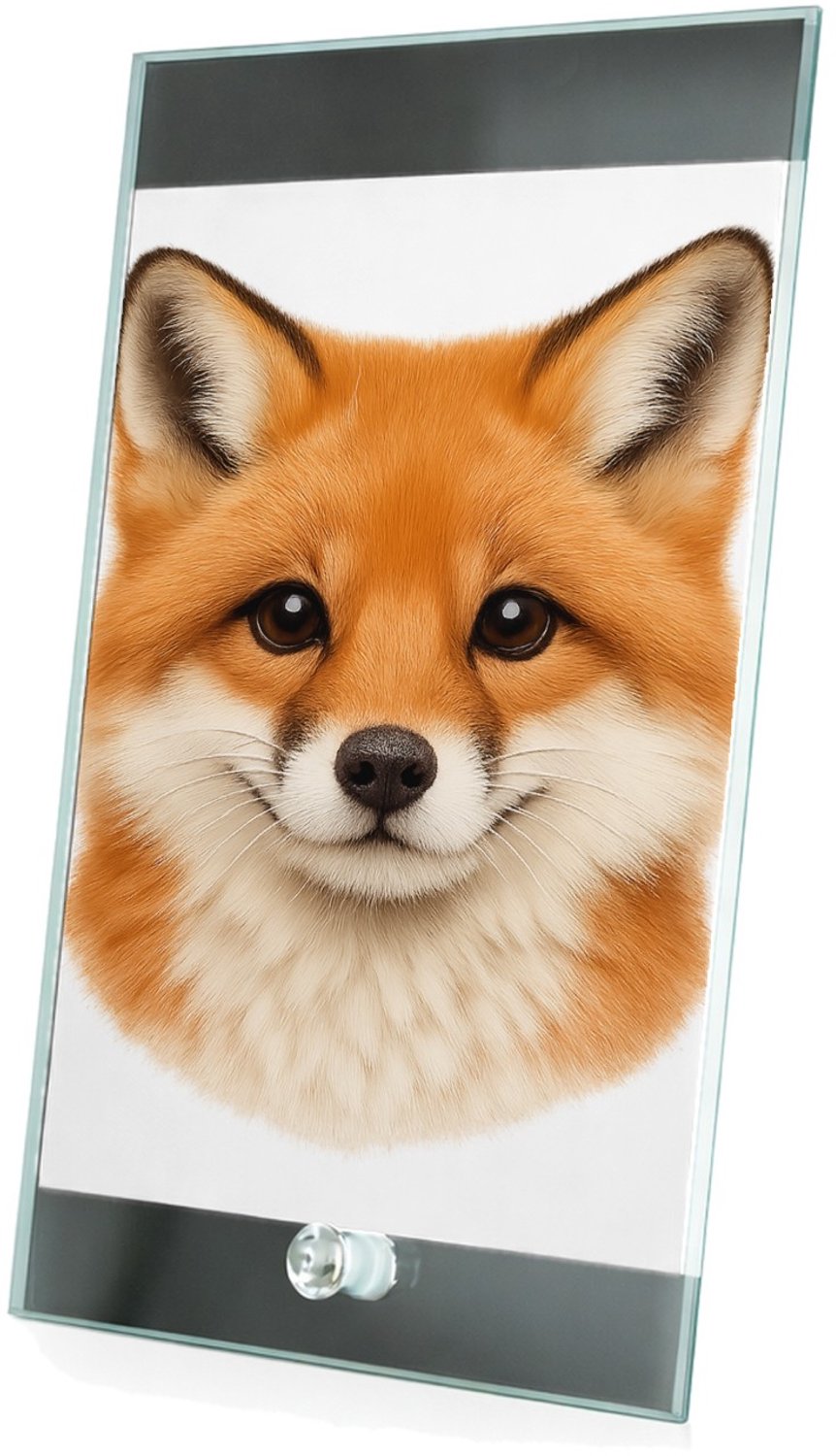 Mr Cadeautjes Glasframe 15 x 23 - design Een groot, centraal dierenportret met luxe uitstraling en ru | cadeau Wit