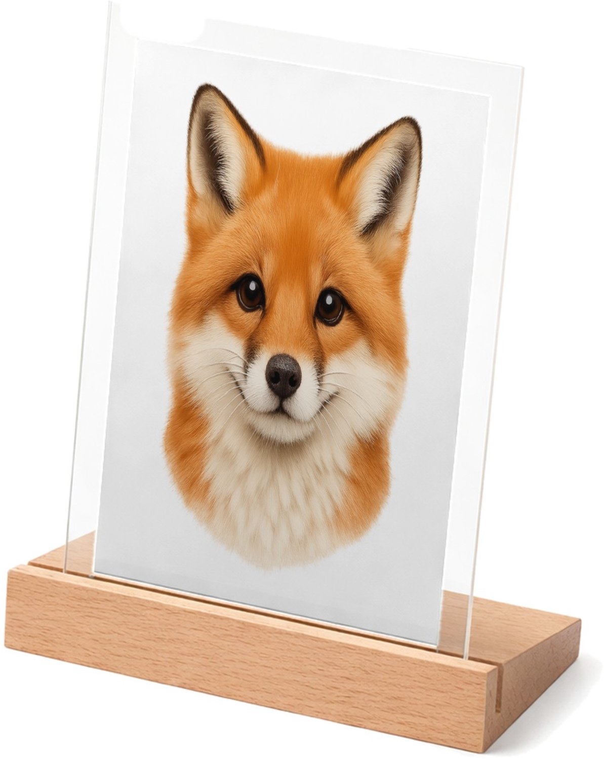 Mr Cadeautjes Glasframe met vaste tekst - design Een groot, centraal dierenportret met luxe uitstraling en ru | cadeau Wit