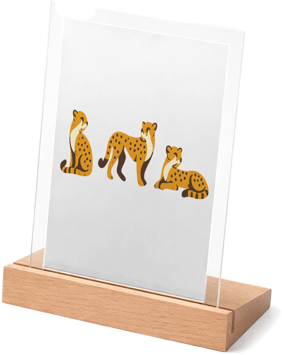 Mr Cadeautjes Glasframe met vaste tekst - design Een rustige reeks kleine dieren in verschillende poses met v | cadeau Wit