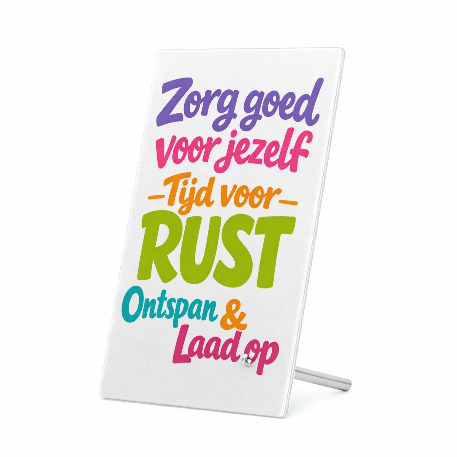 Mr Cadeautjes Glasframe 11 x 16 - design Een opbeurende typografische compositie voor een dagelijkse | cadeau Wit