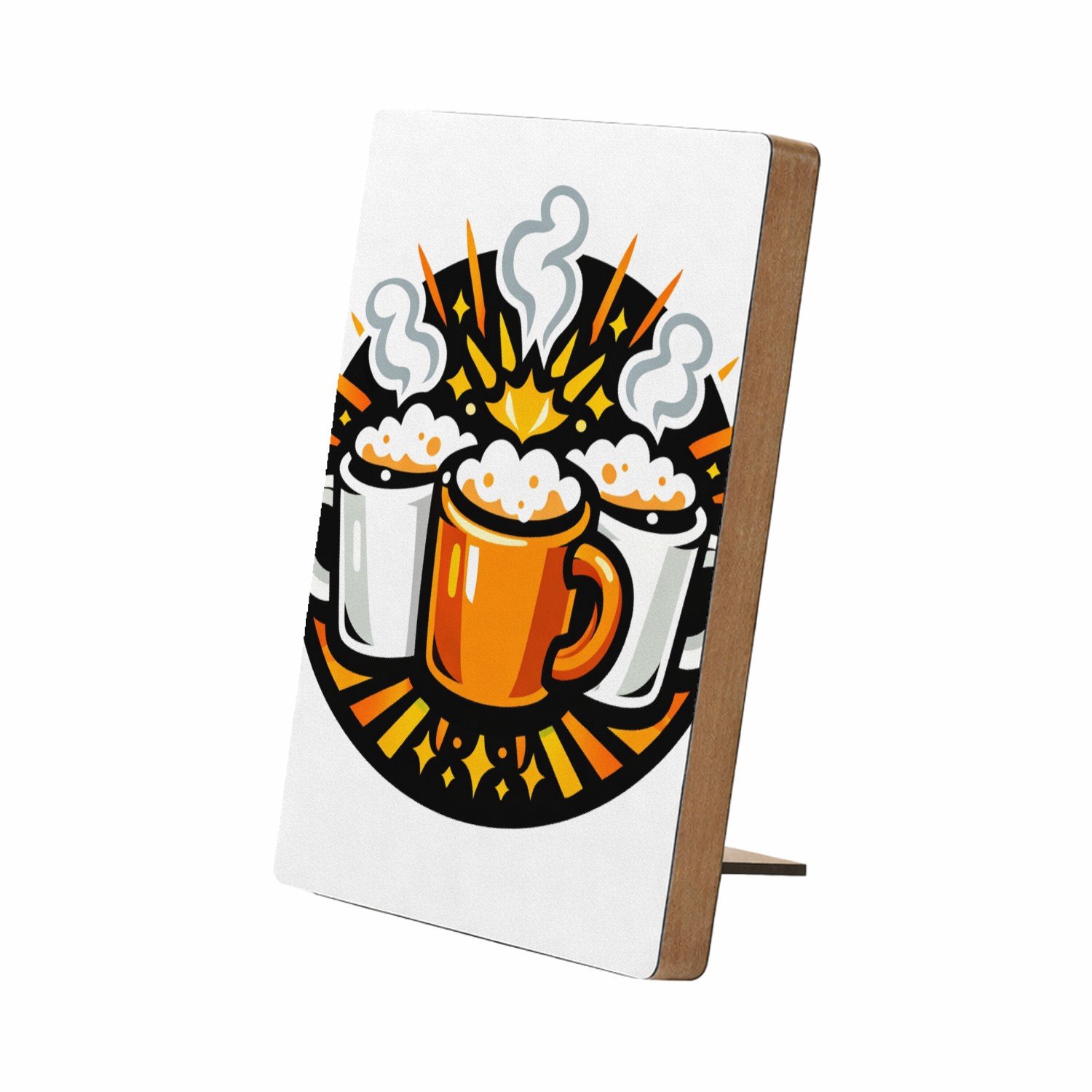 Mr Cadeautjes Glasframe/MDF 12,7 x 17,8 - design Een humoristische vriendenprint met twee of drie koffiemokke | cadeau Wit