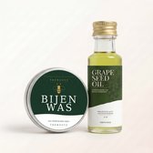 TheWootz Onderhoudsduo Snijplank 20ml – 100% Druivenpitolie + Bijenwas 50g – Compleet Onderhoud voor Houten & Bamboe Snijplanken