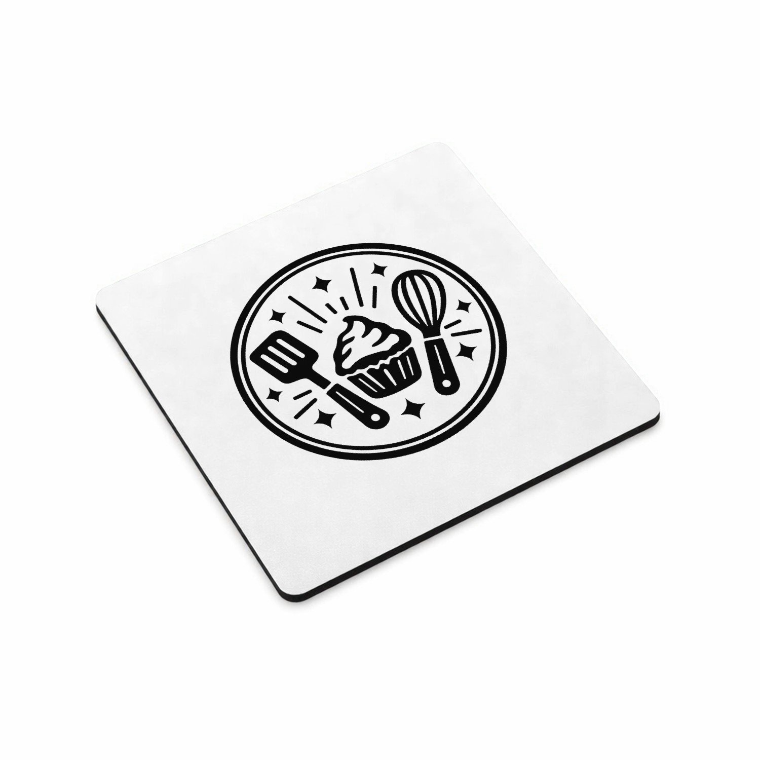 Mr Cadeautjes MDF magnetische fotolijst vierkant 9,5 - design Een krachtig keukenembleem met een persoonlijke rolnaam en e | cadeau Wit
