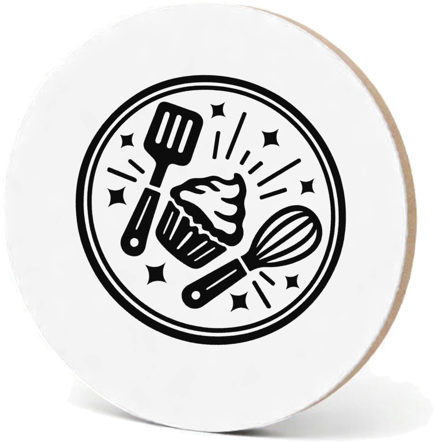 Mr Cadeautjes MDF fotolijst - design Een krachtig keukenembleem met een persoonlijke rolnaam en e | cadeau Wit