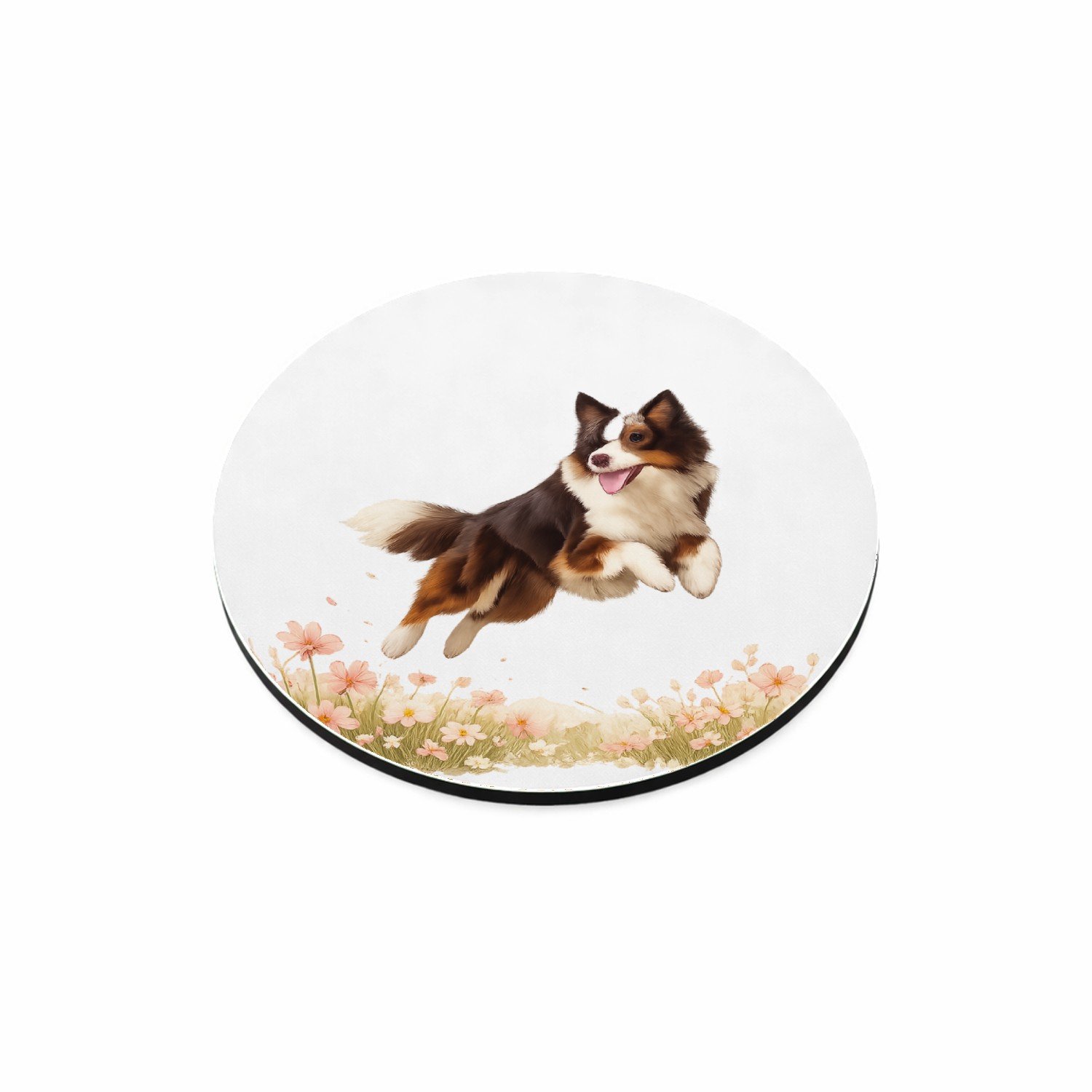 Mr Cadeautjes MDF magnetische fotolijst rond Ø 9,5 - design Een krachtige, dromerige dierenprint met één hoofdfiguur in | cadeau Wit