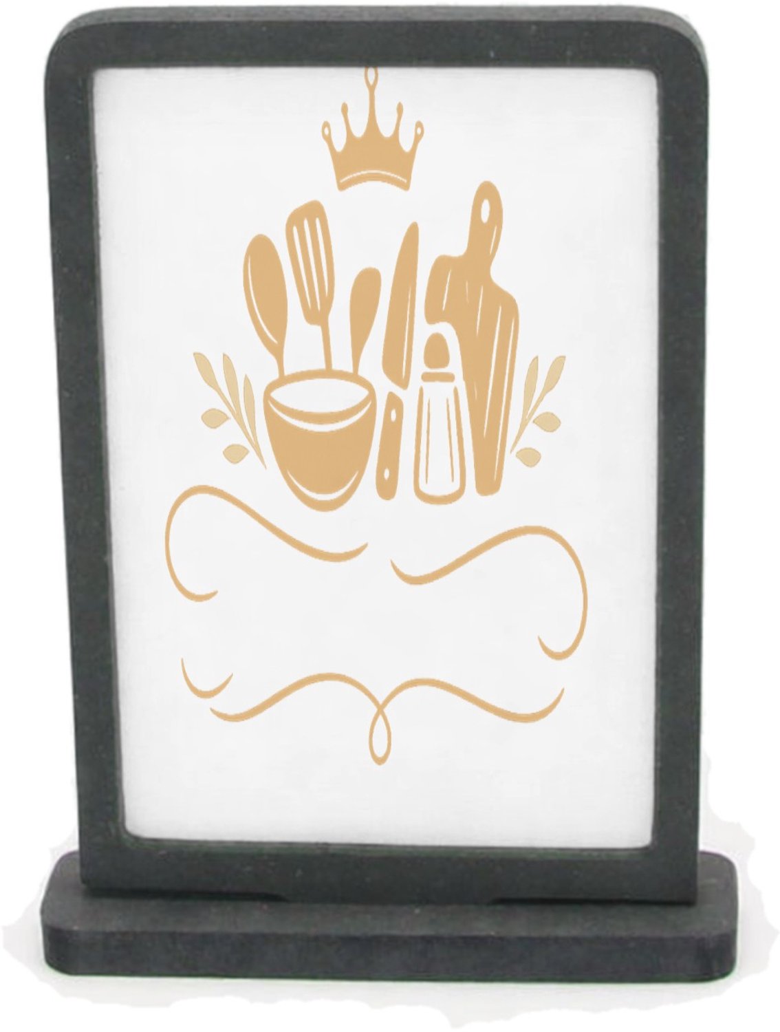Mr Cadeautjes Houten fotolijst rechthoek met MDF inleg - design Een elegante, humoristische keukenprint met een zelfverzeker | cadeau Wit