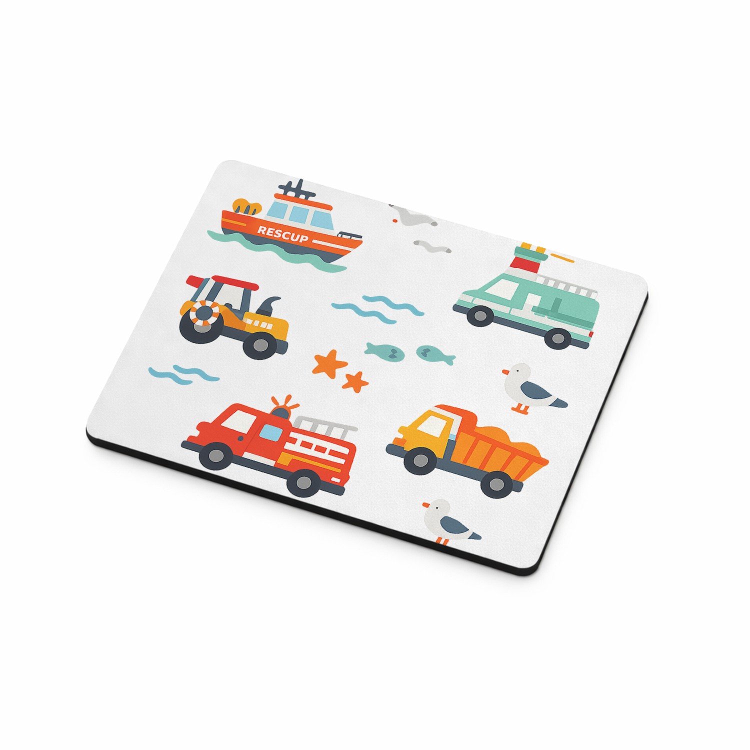 Mr Cadeautjes MDF magnetische fotolijst 9 x 7 - design Reddingsvoertuigen op zee | cadeau Wit