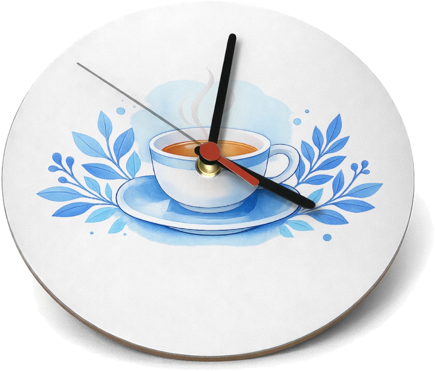 Mr Cadeautjes Klok rond Ø 19 - design Een vrolijk dankbaar cadeau-ontwerp met een warm seizoensgev | cadeau Wit