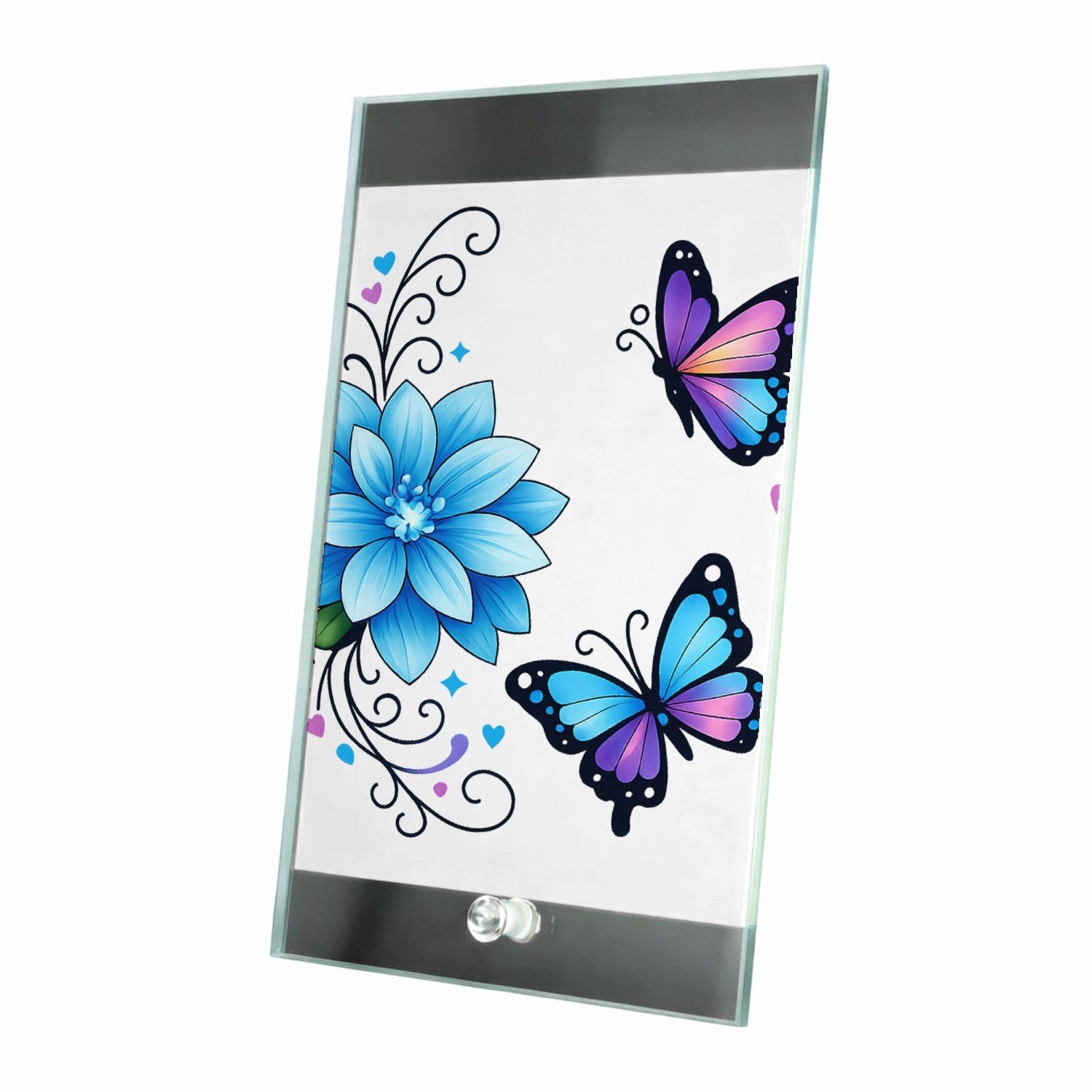 Mr Cadeautjes Glasframe 15 x 23 - design Een warme, verticale quote-compositie met zachte botanische | cadeau Wit