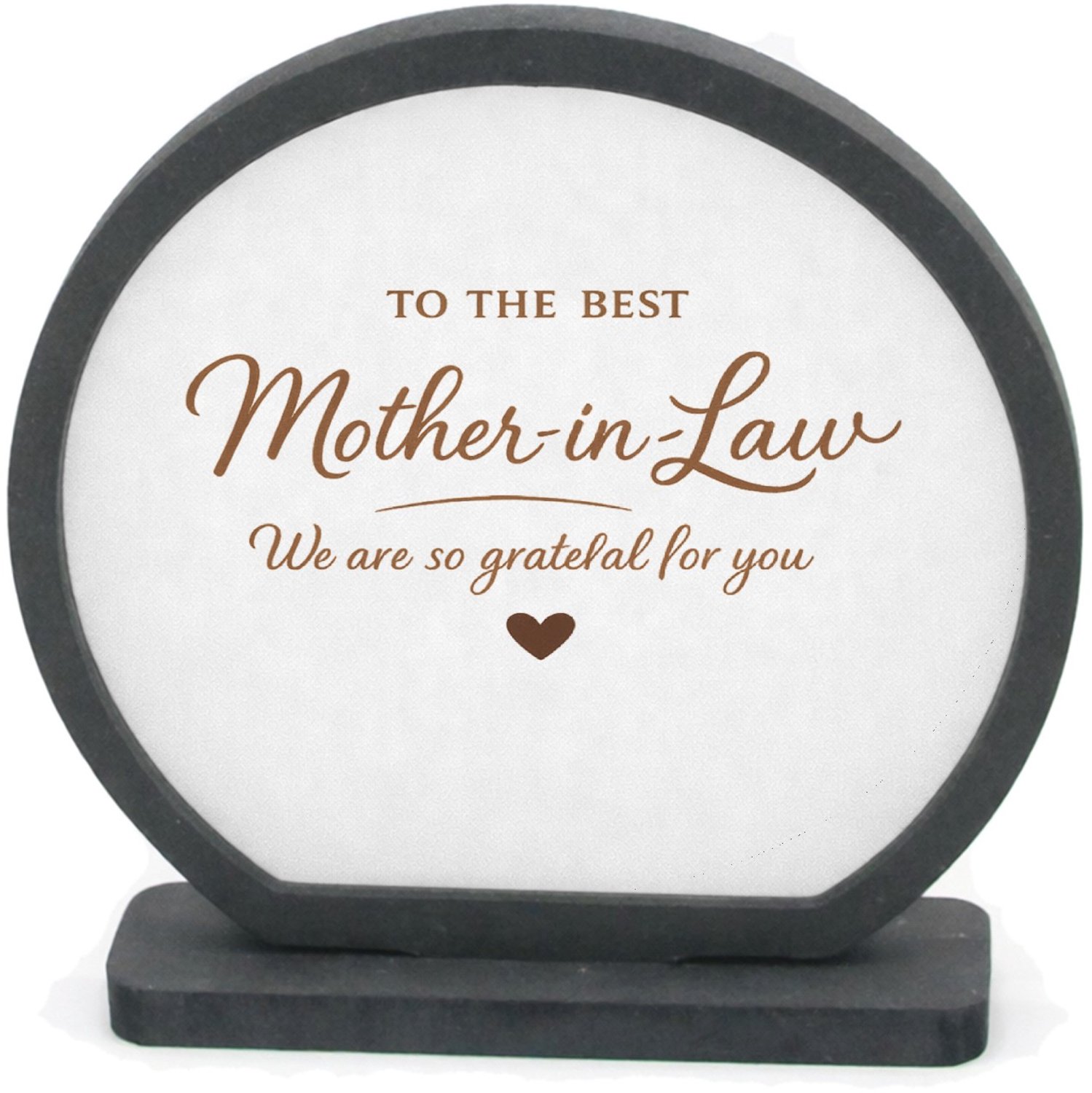 Mr Cadeautjes Houten fotolijst rond met MDF inleg - design Een warme typografische cadeauboodschap voor een andere fami | cadeau Wit