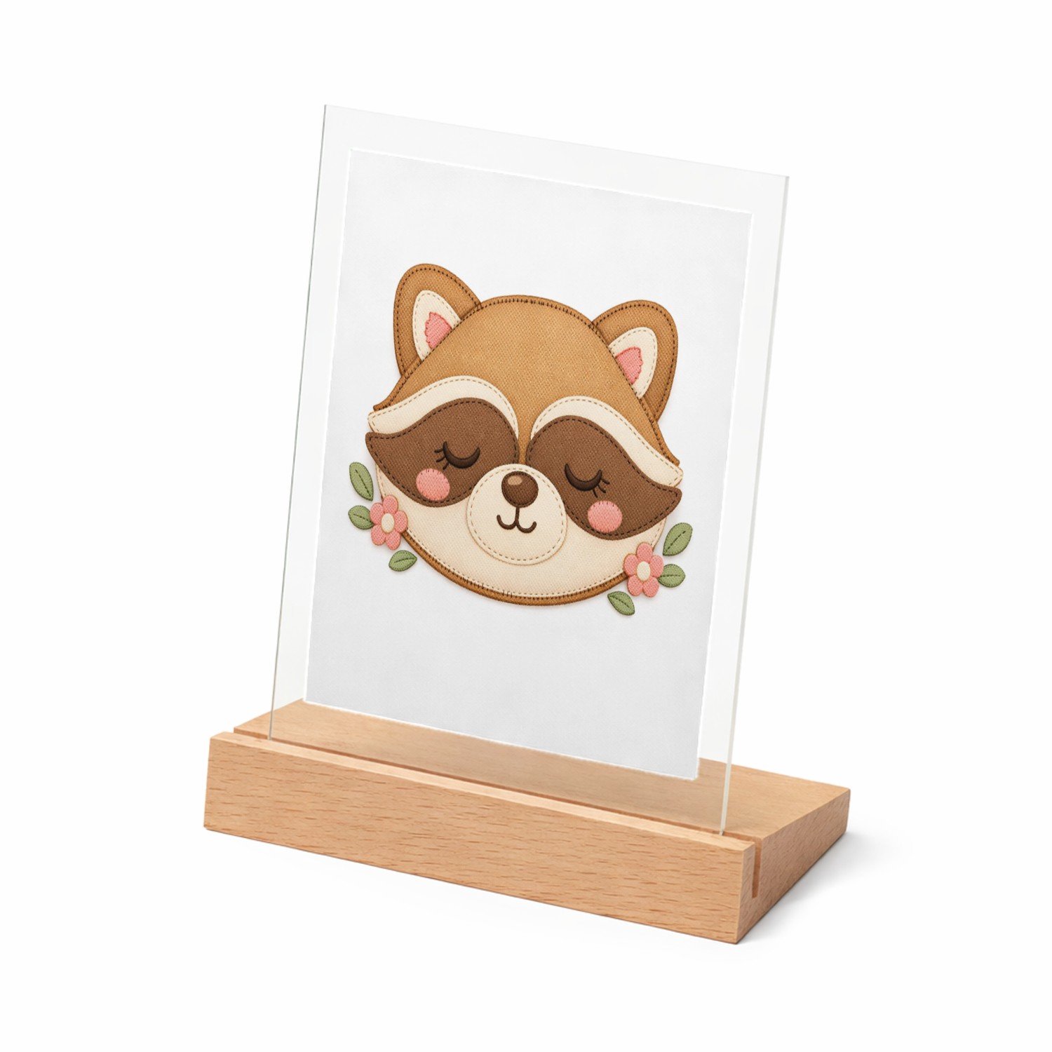 Mr Cadeautjes Glasframe met vaste tekst - design Rond slaapvriendje met bosdier | cadeau Wit